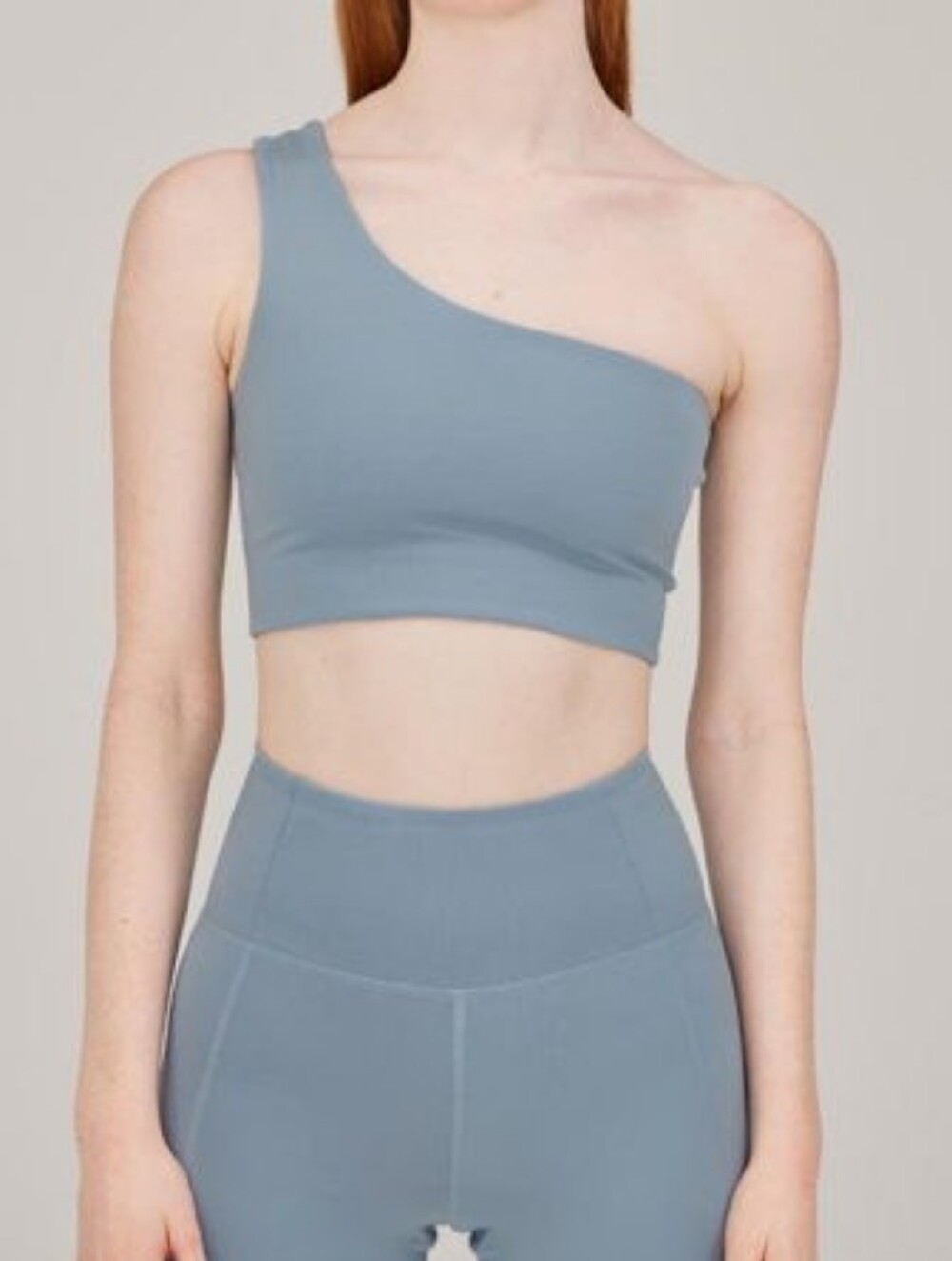 girlfriend collective Asymmetric Bianca One Shoulder Sports Bra In Dew S